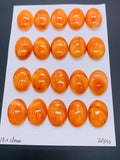 13x18 mm Spiny Oyster Shell Oval Cabs • Pack of 1 Pc • AAA Quality • Natural Shell Cabochon • Orange Color