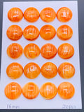 16 mm Spiny Oyster Shell Round Cabs • Pack of 1 Pc • AAA Quality • Natural Shell Cabochon • Orange Color