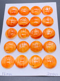 16 mm Spiny Oyster Shell Round Cabs • Pack of 1 Pc • AAA Quality • Natural Shell Cabochon • Orange Color