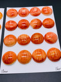 18 mm Spiny Oyster Shell Round Cabs • Pack of 1 Pc • AAA Quality • Natural Shell Cabochon • Orange / Red Color