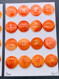 18 mm Spiny Oyster Shell Round Cabs • Pack of 1 Pc • AAA Quality • Natural Shell Cabochon • Orange / Red Color
