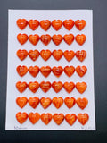 10 mm Spiny Oyster Shell Heart Cabs • Pack of 4 Pieces • AAA Quality • Natural Shell Cabochon • Red Color