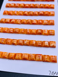 6 mm Spiny Oyster Shell Square Cabs • Pack of 4 Pcs • AAA Quality • Natural Shell Cabochon • Orange/ Red Color