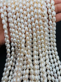 Pearl Rice 7x9 mm, 16 Inch Strand , Freshwater cultured Pearl, origin China, farming pearl.