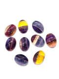 Fluorite 10x14MM Oval Cabs, Purple & Green Smooth, Top Quality, Gemstone Round beads Pack of 4 pc