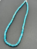Turquoise Heishi necklace, Silver claps. Size 6mm-AAA Quality -100 % Natural Turquoise, Length 16 inch each, hand knotted in center .