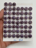 10MM Wampum Quahog Shell Round Cabs • Pack of 4 Piece • AAA Quality • Natural Wampum Shell Cabochon • Purple Color• Flat Back