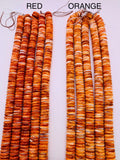 18 mm Spiny Oyster Roundel Beads • 40 cm length • AAA Quality • Natural Spiny Oyster Red/ Orange Color • Origin Mexico