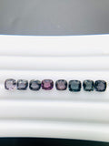 Spinel Faceted Cushion • Code# B2 - Pack of 8 Pcs - 5- 5.5x5.5-6 mm - Natural Multi Spinel Cushion Cut - AAA Quality