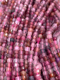 Multi Spinel Faceted Cube Beads 2mm size- AAA Quality - Natural Spinel Faceted Box - Length 39 Cm
