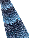 Blue Tourmaline Faceted 2 mm Cube Beads - Length 40 cm - AAA - Natural Blue Tourmaline Square dice Beads - Indicolite Gemstone Beads