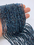 Blue Tourmaline Faceted 2 mm Cube Beads - Length 40 cm - AAA - Natural Blue Tourmaline Square dice Beads - Indicolite Gemstone Beads