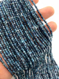 Blue Tourmaline Faceted 2 mm Cube Beads - Length 40 cm - AAA - Natural Blue Tourmaline Square dice Beads - Indicolite Gemstone Beads