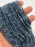 Blue Tourmaline Faceted 2 mm Cube Beads - Length 40 cm - AAA - Natural Blue Tourmaline Square dice Beads - Indicolite Gemstone Beads