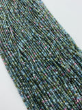 Blue Pink Tourmaline 2 mm Cube Faceted Beads- AAAA - Natural Tourmaline Box Bead