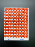 Spiny Oyster Shell Heart Cabs • 8 mm Size • Pack of 2 Pc • AAA Quality • Natural Shell Cabochon • Red Color • Flat Back