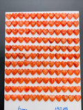Spiny Oyster Shell Heart Cabs • 6 mm Size • Pack of 2 Pcs • AAA Quality • Natural Shell Cabochon • Red Color • Flat Back