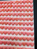 Queen Conch Shell Heart Cabs • 6 mm Size • Pack of 4 Pcs • AAAA Quality • Flat Back • Queen conch Shell Cabochons