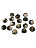Abalone copper and black onyx 8MM Shell Cabs, Pack of 6 pieces, compressed material.