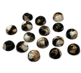 10mm Abalone copper and black onyx Shell Cabs, Pack of 6 pieces, compressed material.