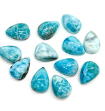 Larimar Cabochon• AAA Quality • Size 16x23 MM .Natural Larimar pear Cabochon • Larimar Cabs, half drill from Top, pack of 1 pc