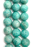 12mm Amazonite Round Beaded . Length in 15.5 Inch Stretch , Amazonite Bracelet- AAA quality Natural Amazonite beads