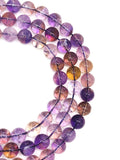 Ametrine 14MM Round, Ametrine Round Beads, 15.5 Inch Strand,AAA quality . Natural Ametrine in mix color shade