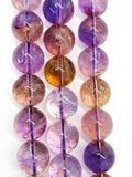 Ametrine 14MM Round, Ametrine Round Beads, 15.5 Inch Strand,AAA quality . Natural Ametrine in mix color shade