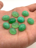 Chrysoprase Cabs 10x12 mm size , Chrysoprase Cabochon. Pack of 4 Pcs - Chrysoprase Oval Cabs-