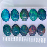 Australian Opal 12x16 mm Cabs- Pack of 1 Pc -AAA Quality, Opal Triplet Cabochon - Australian Opal Oval Cabs - Flat bottom