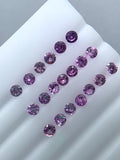 2.5 mm Pink Sapphire Round Diamond cut Faceted - Code # C1- Good Pink Color- Natural Pink Sapphire Loose Gemstone - AAA Quality- Qty 4 Pcs