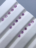 2.5 mm Pink Sapphire Round Diamond cut Faceted - Code # C1- Good Pink Color- Natural Pink Sapphire Loose Gemstone - AAA Quality- Qty 4 Pcs