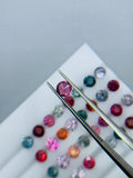 3.8 / 4 mm Spinel Round Diamond Cut loose stone • Natural Multi Spinel Stone - AAAA Quality - Pack of 2 Pcs - Loose Gemstone