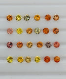 Yellow Sapphire 2.5mm cut loose stone • Size 2.4-2.5 mm, pack of 10 pc, Mix color,
