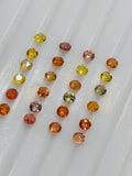 Yellow Sapphire 2.5mm cut loose stone • Size 2.4-2.5 mm, pack of 10 pc, Mix color,