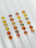 Yellow Sapphire 2.5mm cut loose stone • Size 2.4-2.5 mm, pack of 10 pc, Mix color,