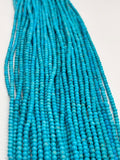 3MM Natural Turquoise Round Beads , 100 % Genuine Stone , Length in 15 Inch , American Turquoise Round Beads