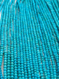 3MM Natural Turquoise Round Beads , 100 % Genuine Stone , Length in 15 Inch , American Turquoise Round Beads