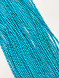 3MM Natural Turquoise Round Beads , 100 % Genuine Stone , Length in 15 Inch , American Turquoise Round Beads