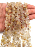 Golden Rutile 8MM Faceted Heart shape Beads -- Golden Rutile Quartz, Golden Rutile Briolettes -length 8"