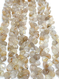 Golden Rutile 8MM Faceted Heart shape Beads -- Golden Rutile Quartz, Golden Rutile Briolettes -length 8"