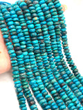 Blue Chrysocolla 8-9 MM roundel, chrysocolla Roundel Beads , Length 14" Gemstone beads . origin Peru.