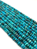 Blue Chrysocolla 8-9 MM roundel, chrysocolla Roundel Beads , Length 14" Gemstone beads . origin Peru.