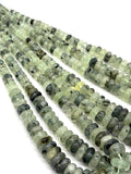 Prehnite Roundel 6-14MM , AAA quality , Length 40CM natural gemstone beads, Roundel beads . Prehnite graduated strand.