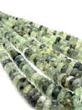 Prehnite Roundel 6-14MM , AAA quality , Length 40CM natural gemstone beads, Roundel beads . Prehnite graduated strand.