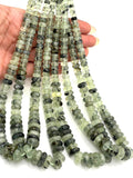 Prehnite Roundel 6-14MM , AAA quality , Length 40CM natural gemstone beads, Roundel beads . Prehnite graduated strand.