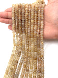 Golden Rutile 8mm Roundel Beads • AAA Quality • Natural Rutilated Quartz Beads, length 16"