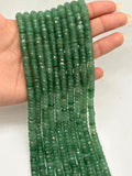 Green aventurine faceted Heishi 6 mm - AAA Quality- Faceted heishi/ Tyre beads - Length 14 Inch
