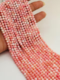 Queen Conch 4mm Shell Round Beads • • Length 16 inch • AAA Quality • Natural Pink Queen Conch Shell Beads