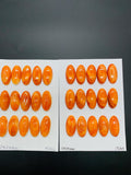 12x24 mm Spiny Oyster Shell Oval Cabs • Pack of 1 Pc • AAA Quality • Natural Shell Cabochon • Orange Color